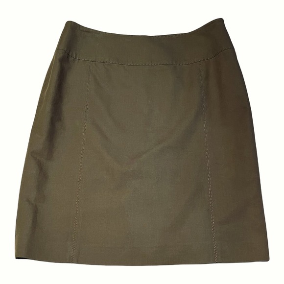ARMANI COLLEZIONI VINTAGE Skirt Green A-Line Italy TG 46 US 10 Cotton 90s Y2K - Picture 8 of 8